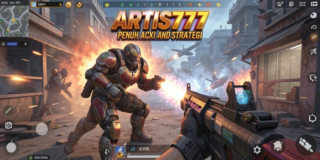Tampilan gameplay seru dalam ARTIS777 dengan aksi TPS mendebarkan.