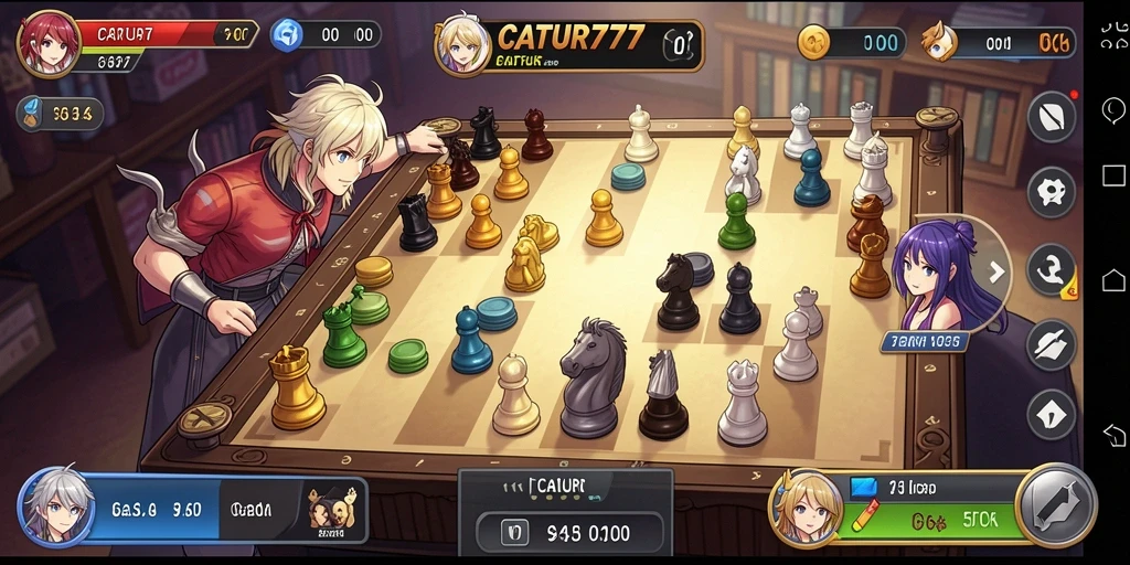 Tampilan gameplay <strong>CATUR777</strong> dengan karakter Anime yang menarik.