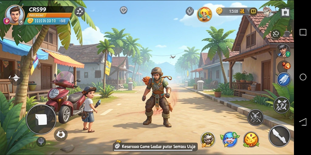 Tampilan gameplay seru dalam CRS99 yang menarik perhatian pemain.