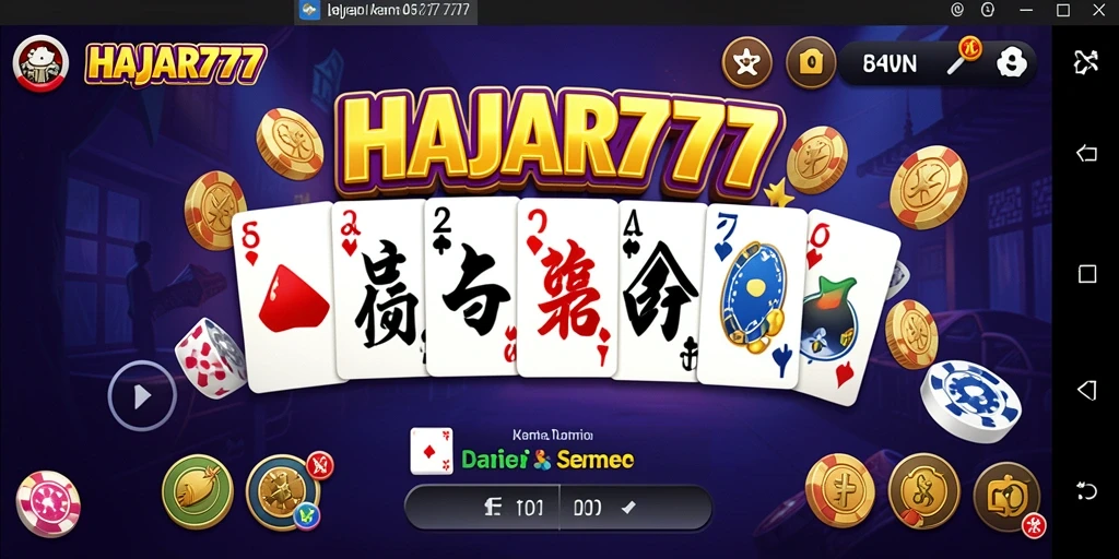 Tampilan permainan Domino yang seru dan penuh warna di HAJAR777.