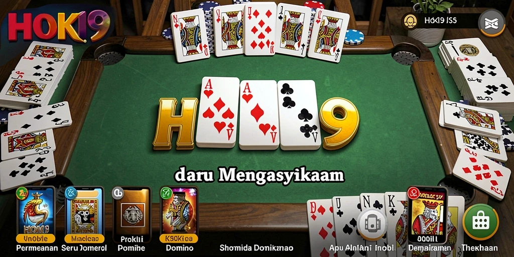 Screenshot utama HOKI9 menampilkan momen seru saat bermain Domino.