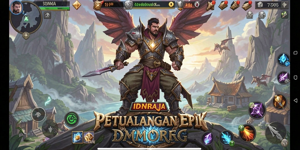 Tampilan gameplay IDNRAJA yang seru dalam petualangan MMORPG.