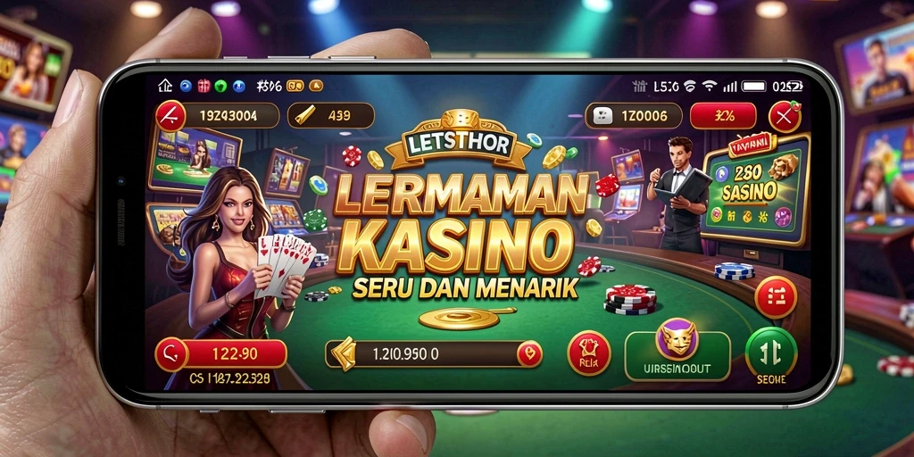 Screenshot utama LETSTHOR menampilkan gameplay kasino yang menawan.
