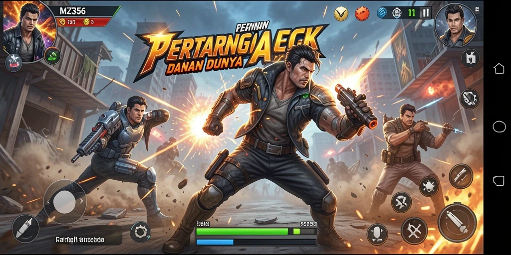 Tampilan grafis epik dari MZ356 dengan pertarungan yang seru.