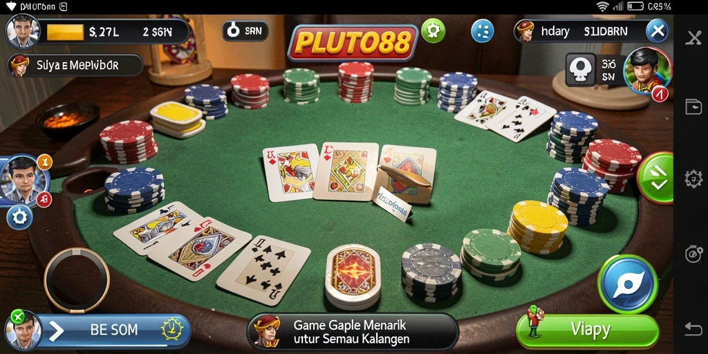 Tampilan gameplay Gaple yang seru dan interaktif di PLUTO88.