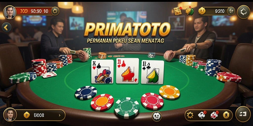 Tampilan menarik dari gameplay Poker di PRIMATOTO.