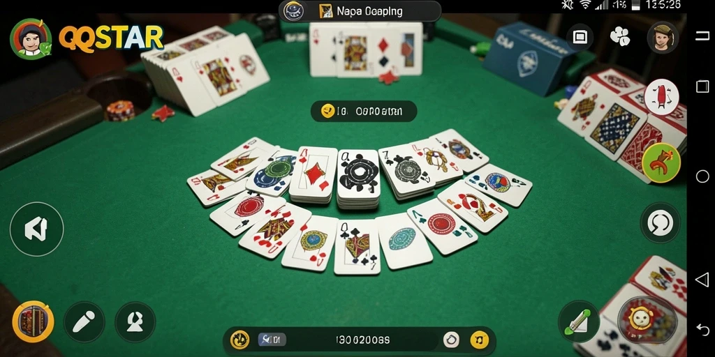 Tampilan gameplay QQSTAR yang seru dan menarik dalam permainan Gaple.