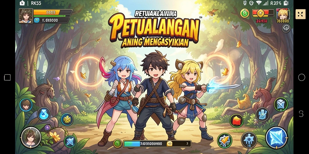Tampilan seru dari gameplay Anime di RK55 dengan karakter menarik.