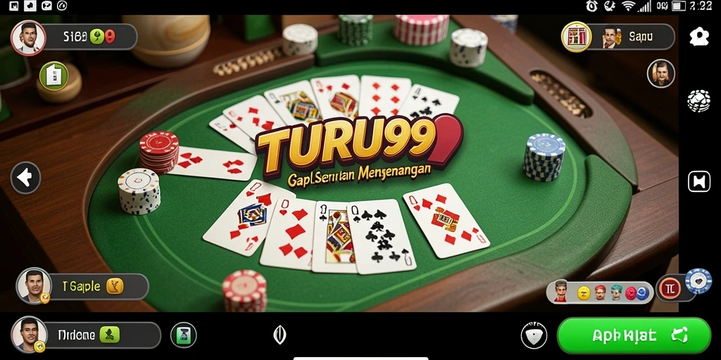 Screenshot gameplay TURU99 menampilkan aksi seru permainan Gaple.